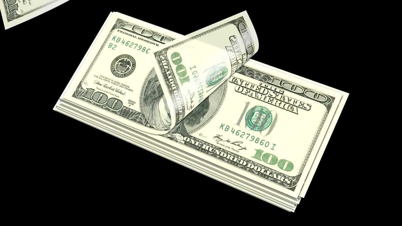 Conteggio di dollari statunitensi su sfondo isolato.