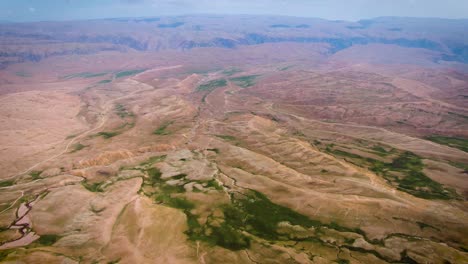 beautiful country landscape of the arashan mountains in kyrgyzstan -aerial