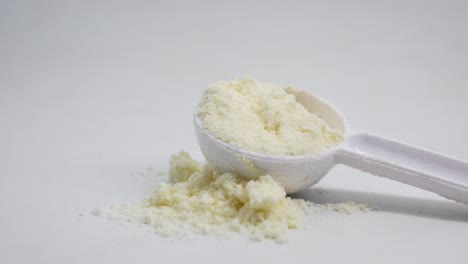 baby milk powder in a measuring spoon