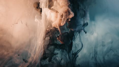 black and white ink dropped and mix in the water