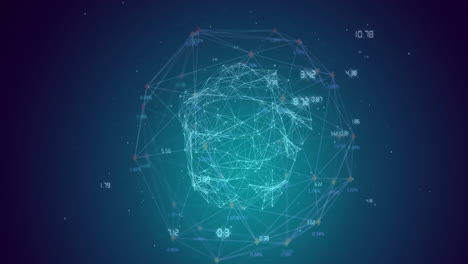 animation of globe of network of connections spinning against blue gradient background