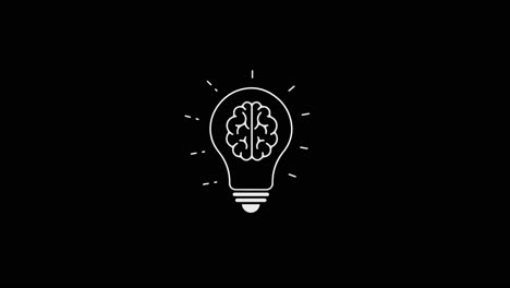 animated digital bulb creativity innovation through fusion of brain inside glowing light form