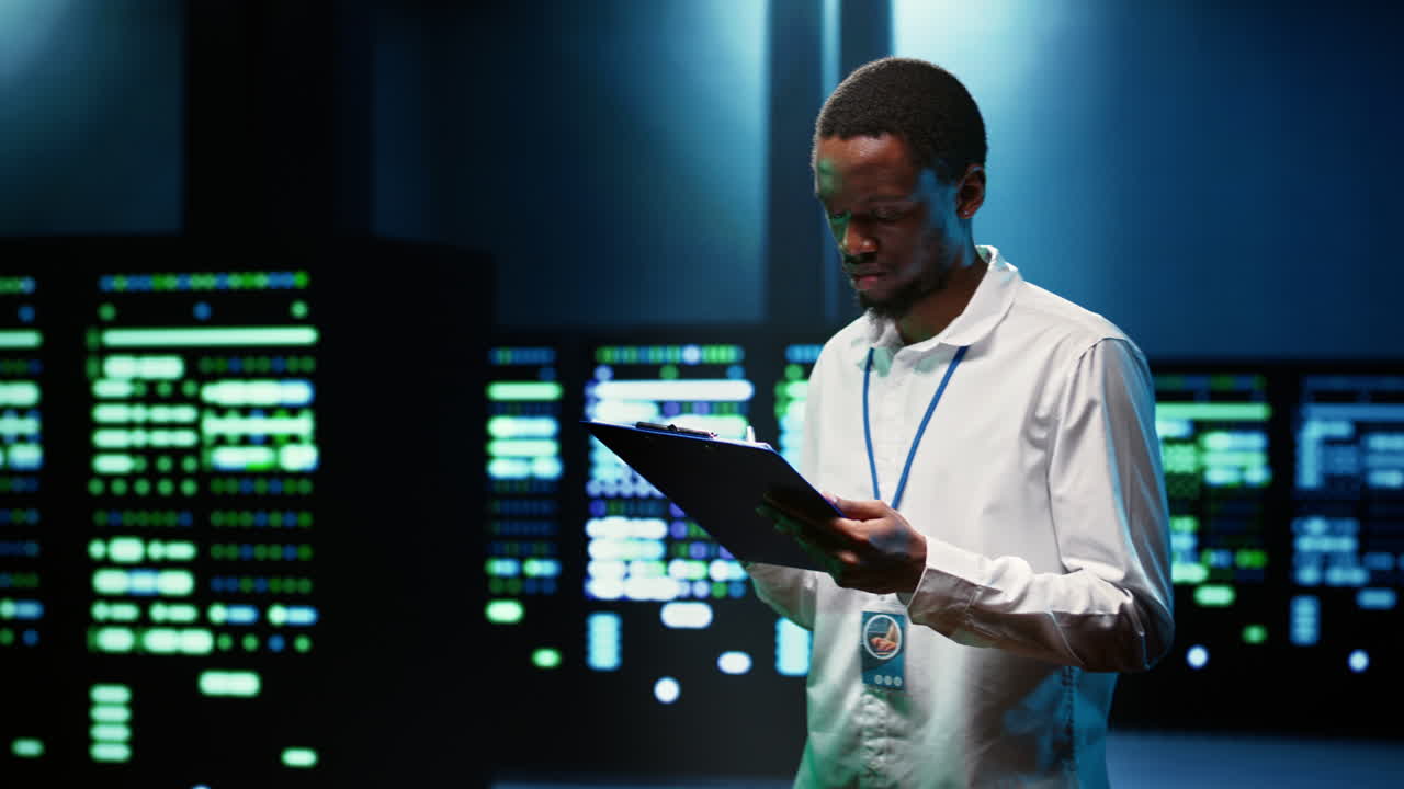 System admin analysing server clusters