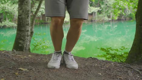 The-feet-of-the-jumping-rope-man.-Slow-motion-video.