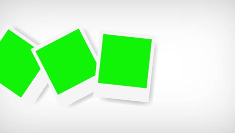 picture frames with green screen for your photo. white background