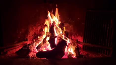 bon fire at dark house to keep warm