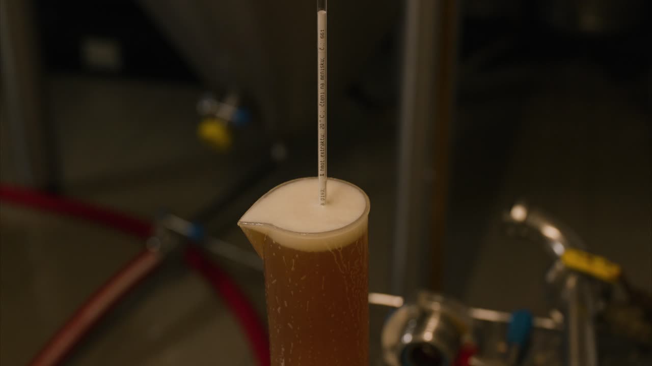 measurement of the alcohol content of light beer during production in the brewery