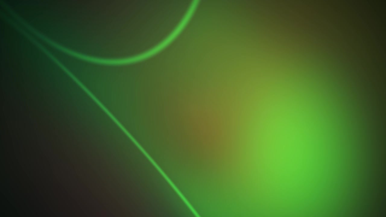 Sfondo Astratto con Raggi di Luce Verdi e Linee Luminose