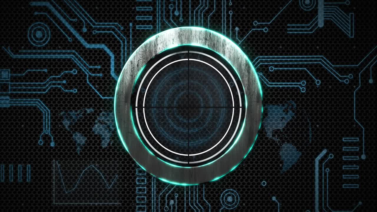 Animation of ai data processing over grid and dark background