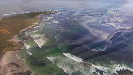 animation of flag of argentina blowing over beach landscape