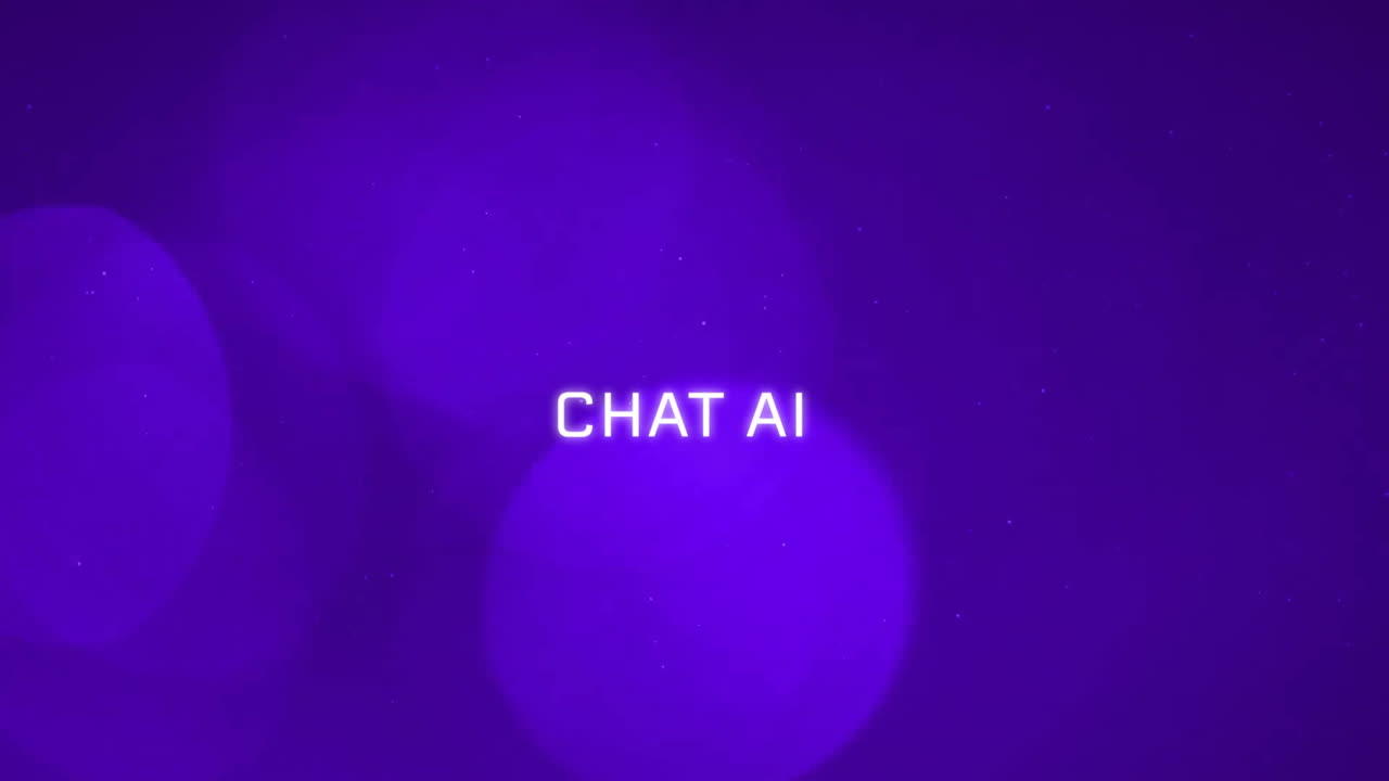 Animation of chat ai and data processing over purple background