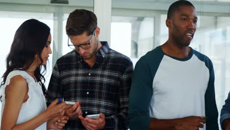 executives discussing in office