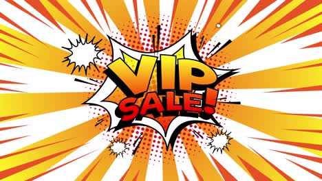 화려한 만화 스타일의 vip 판매 발표 애니메이션.