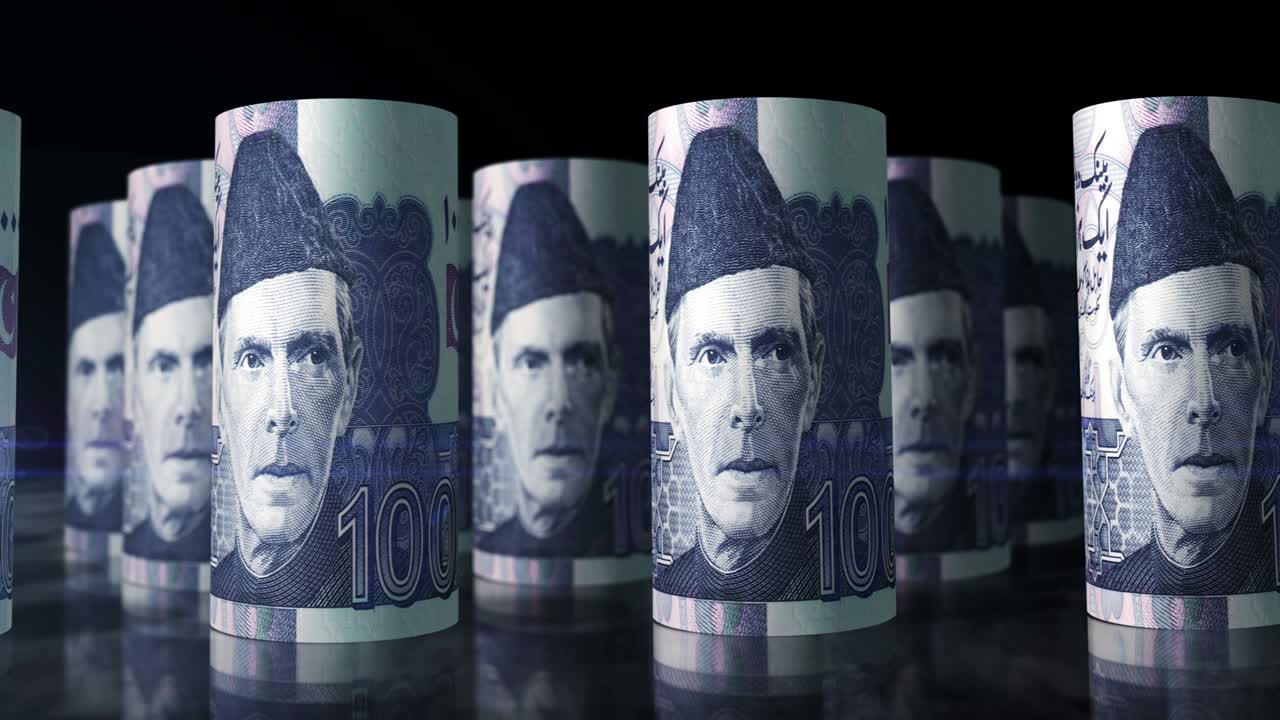 파키스탄 루피 지폐 롤