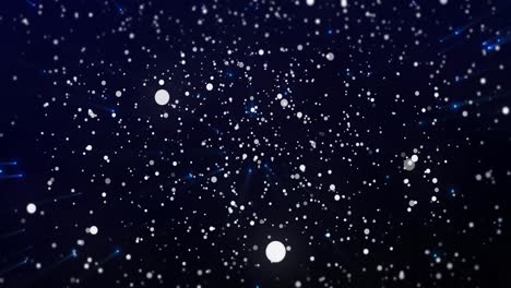 animation of lights and snow falling on black background