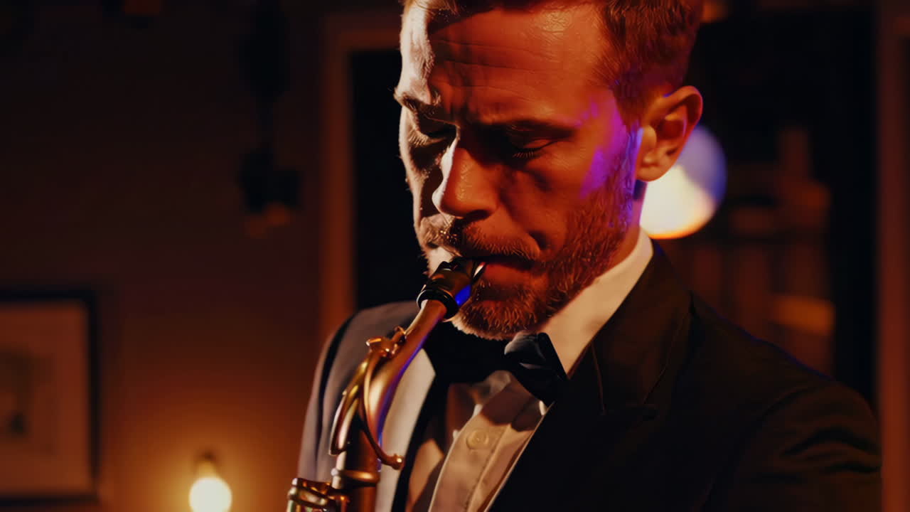 Saxophonist in a Nightclub