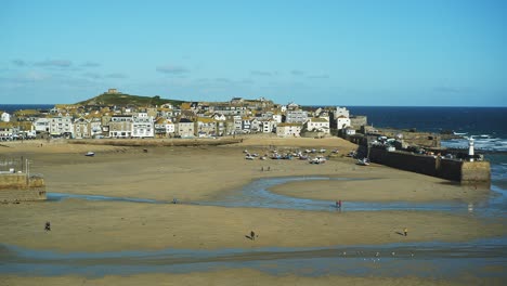 view over st ives harbour, cornwall, uk