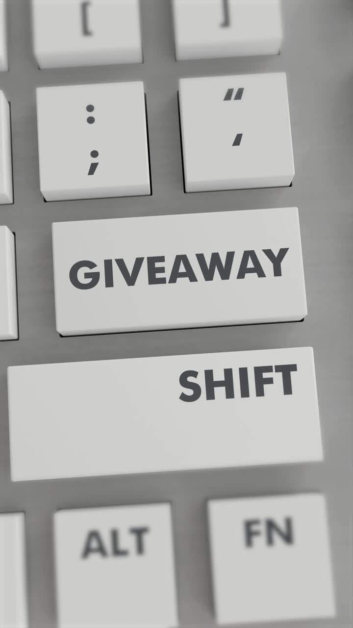 GIVEAWAY BUTTON PRESSING ON KEYBOARD Vertical Video