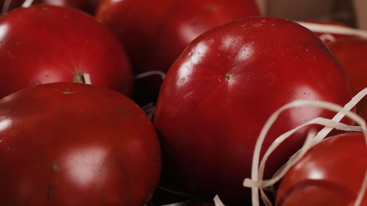Red Tomatoes in a Wooden Box