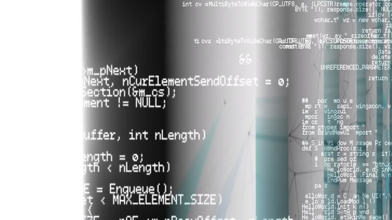 Animation of data processing and shapes on white background