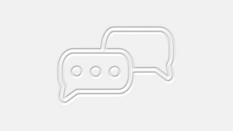 icono de chat de burbuja de habla aislado en fondo blanco. icono de mensaje. símbolo de chat de comunicación o comentario. 4k