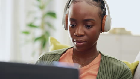 Black-woman,-remote-work-and-laptop