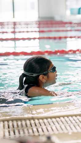 girl swimming in pool