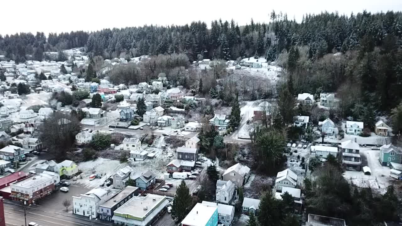 2019년 3월의 아스토리아 오레곤 눈