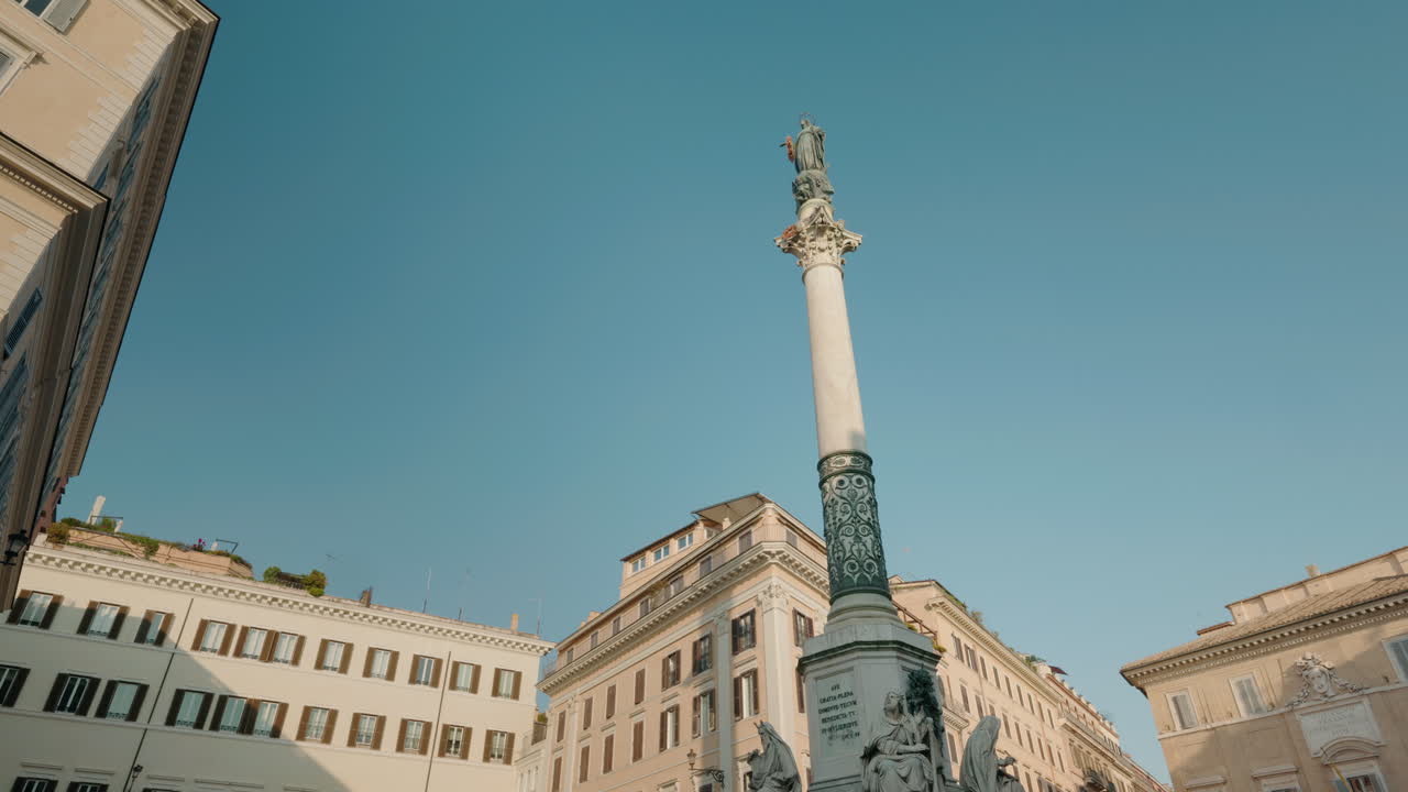 Urban Architecture with a Column and Statue