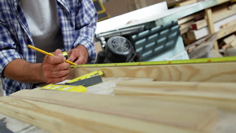 attractive carpenter working