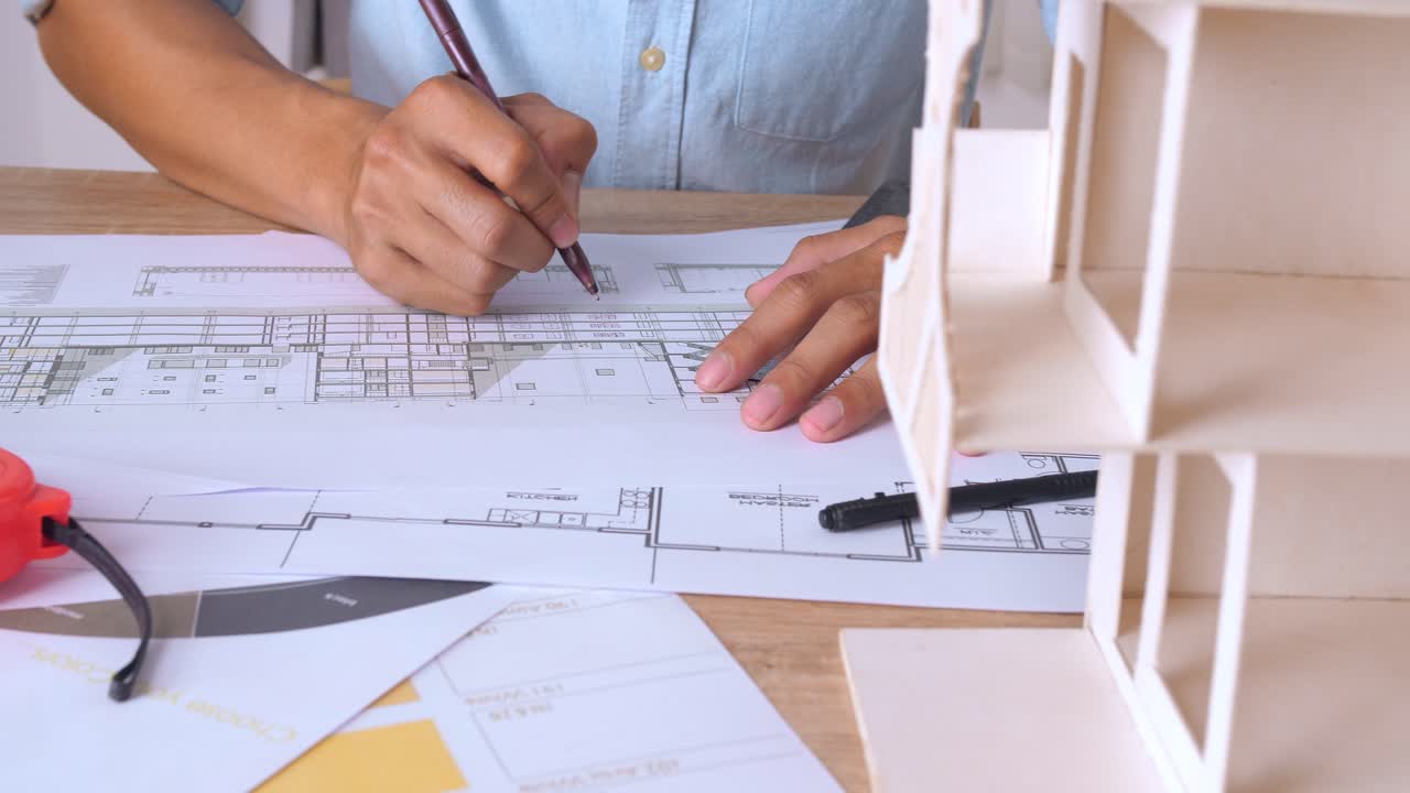 Architect Working With An Architectural Project