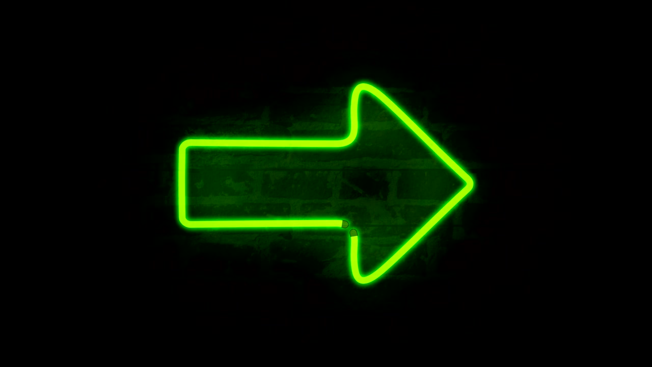 Freccia al neon verde
