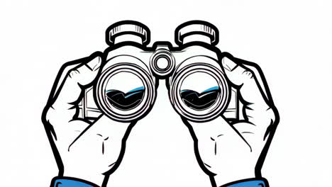 hands holding binoculars