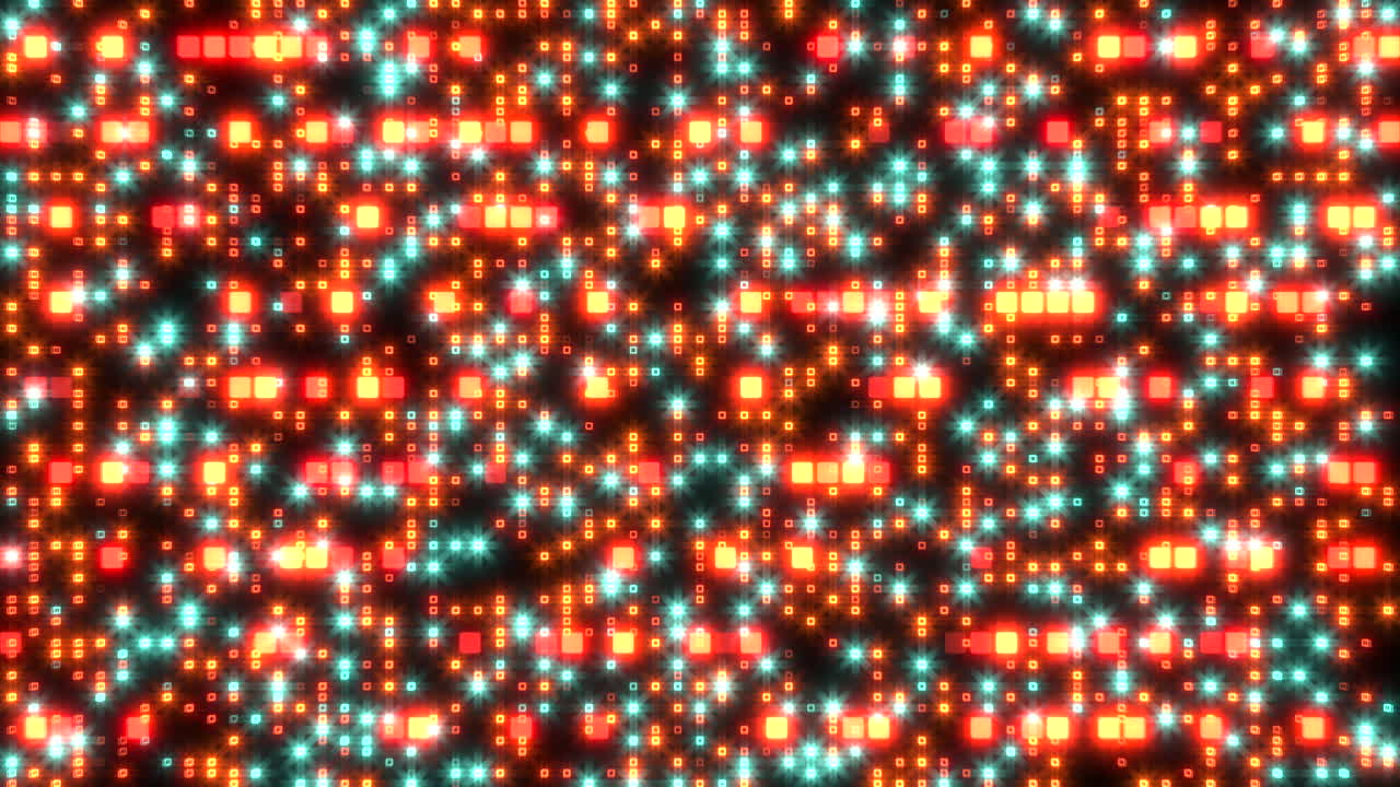 patrón digital de puntos de neón con efecto de falla