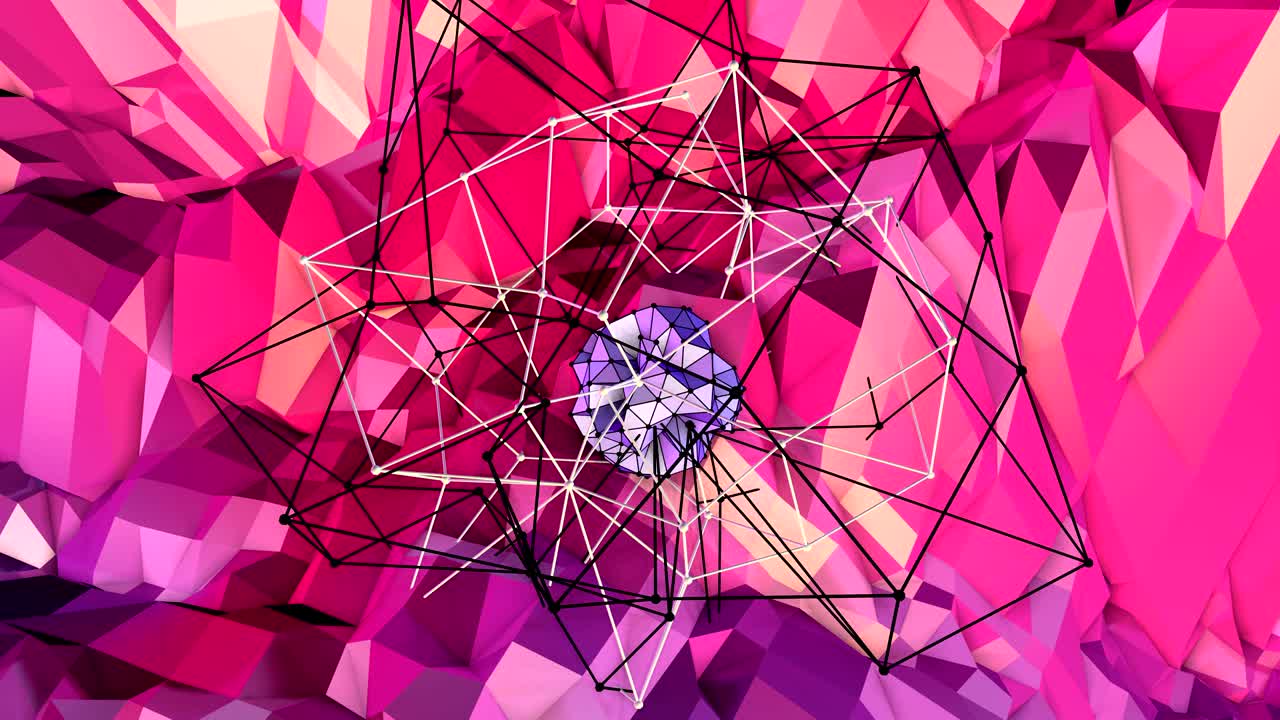 abstracto simple azul rojo baja poli superficie 3d como relieve futurista. fondo de movimiento poli bajo geométrico suave con polígonos rojos azules puros. fondo de bucle sin costuras 4k fullhd con gradiente azul rojo