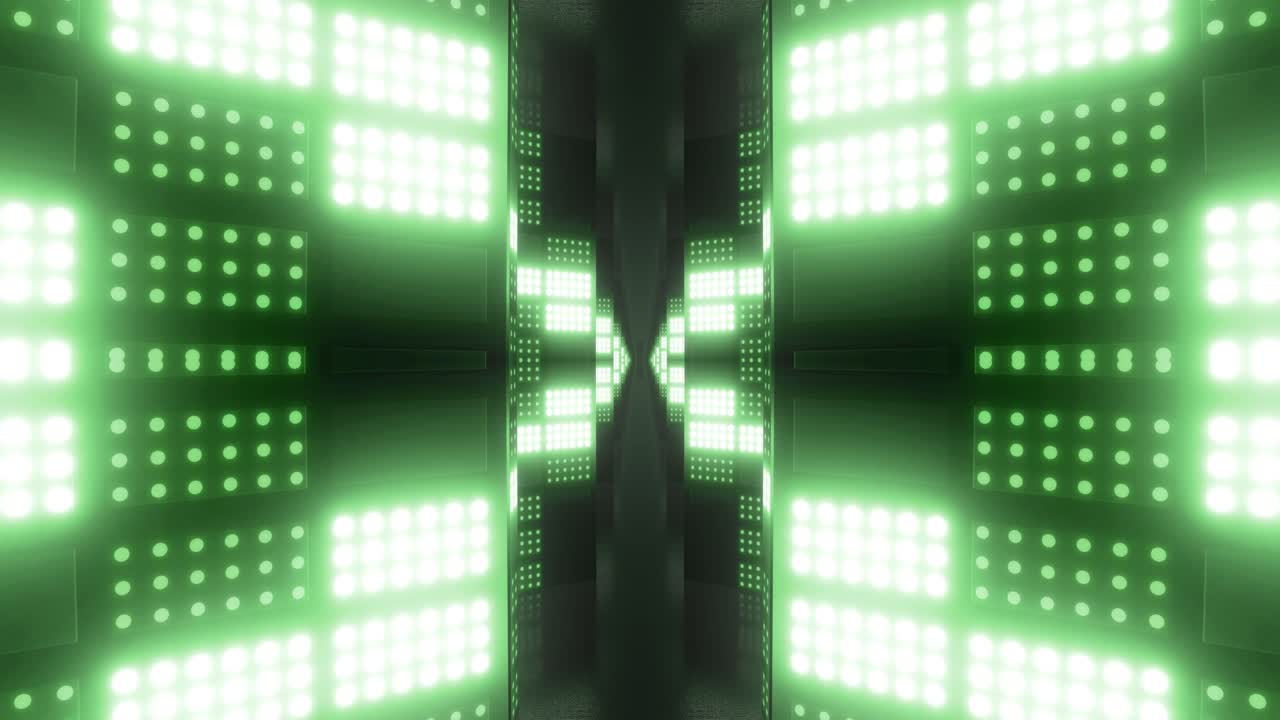 Glowing Green Light Tunnel