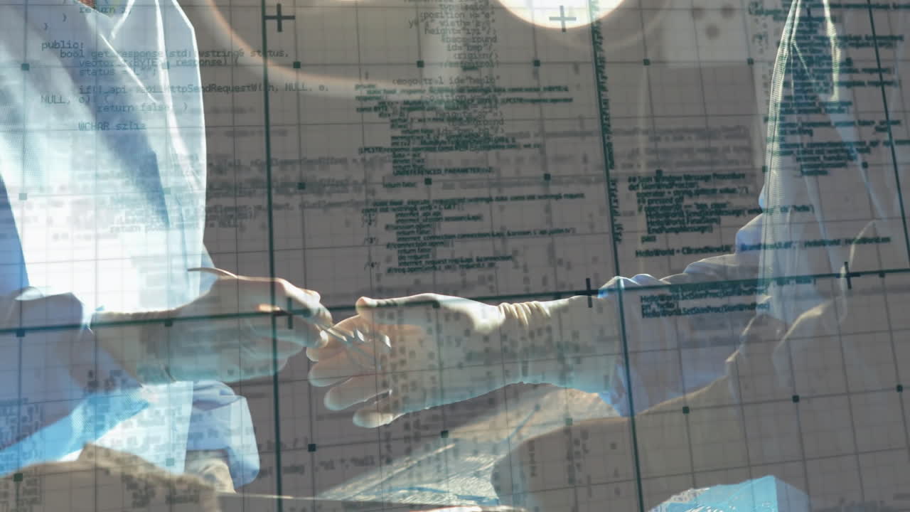 Animation of data processing over surgeons during operation