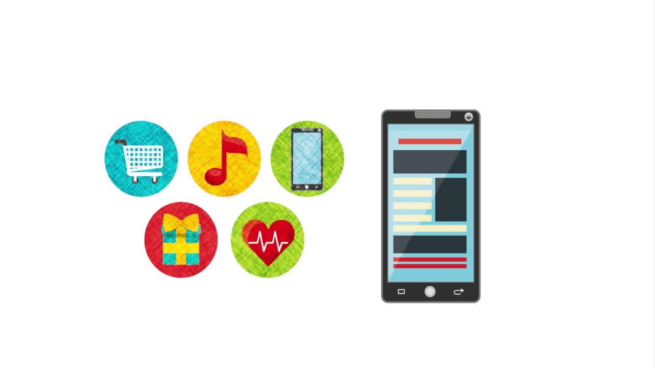 iconos de aplicaciones móviles y elementos de interfaz