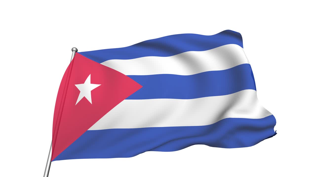 Bandiera di Cuba al vento (canale alfa, semitrasparente, in loop)