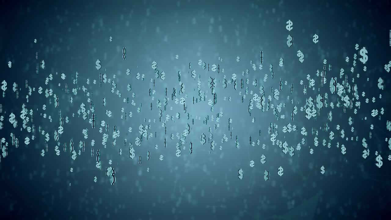 Blue moving us dollar currency 3d new motion cryptocurrency money stock digital currency bitcoin