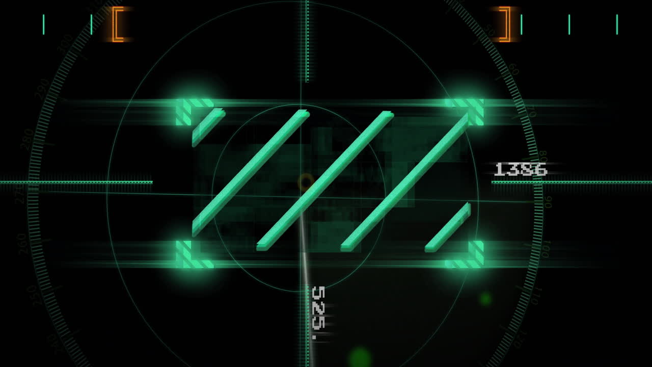 검은 바탕에 데이터 처리 및 범위 스캐닝의 애니메이션