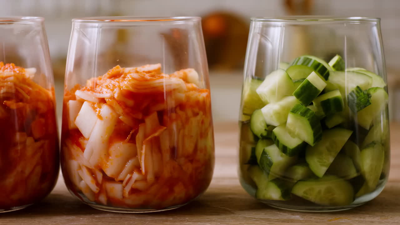 Hjemmelavet kimchi og syltede agurker