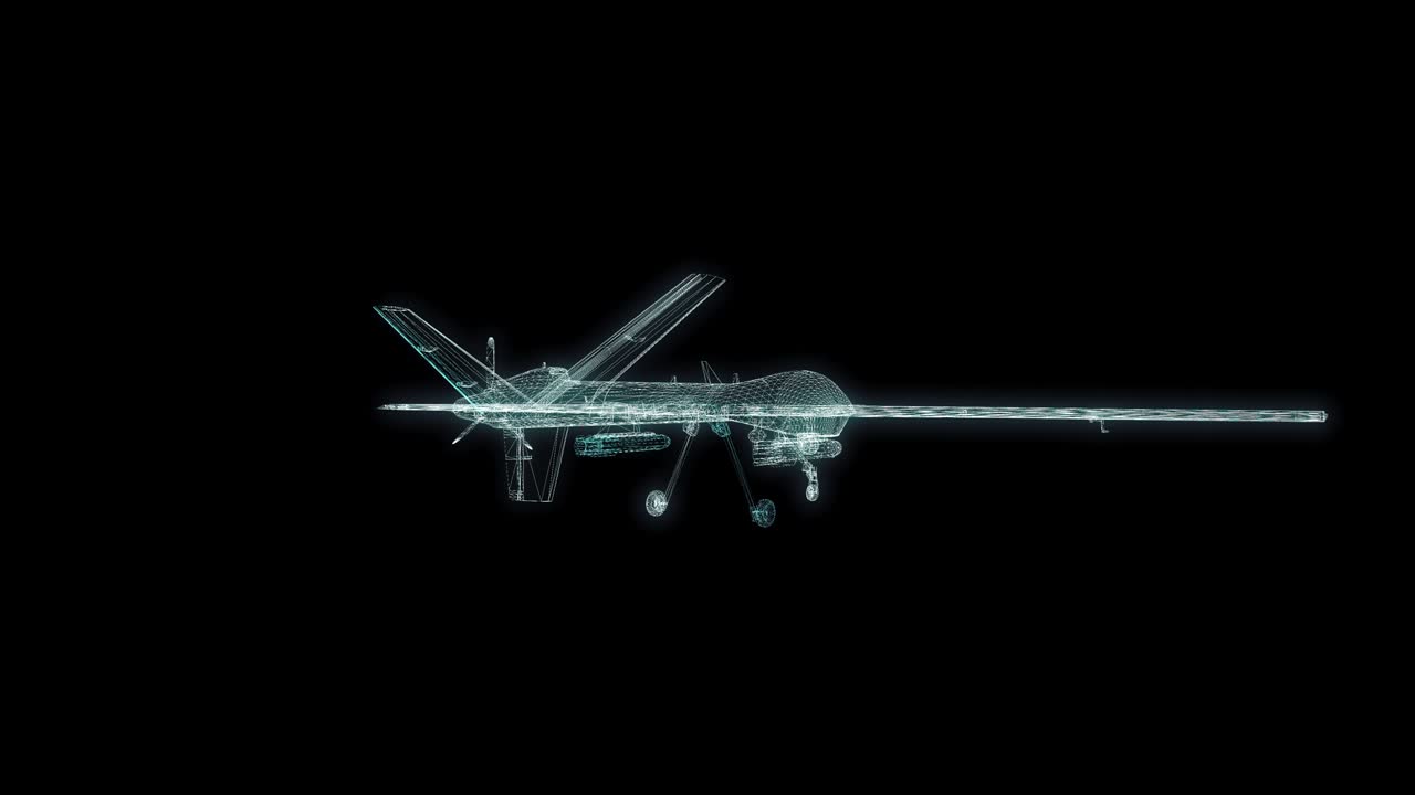 헤론 홀로그램 와이어 프레임 (hologram wireframe) 은 미래학 프로젝트를 위한 원활한 루프와 함께 검은 바탕에 좋은 3d 애니메이션입니다.