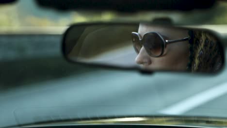 woman driving a car