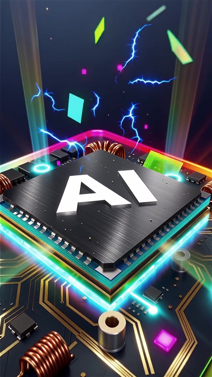 Futuristic AI Chip Motherboard Technology Background