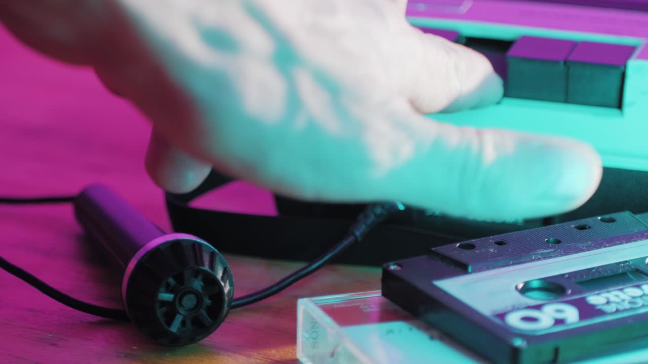 Retro Cassette Player and Microphone