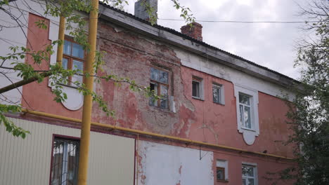 old damaged building exterior