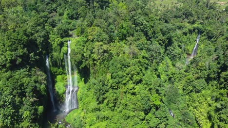 Aerial-4K-Drone-Footage:-Majestic-Sekumpul-and-Fiji-Waterfalls,-Singaraja,-North-Bali