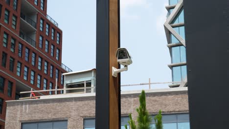 Wide-shot-of-a-public-security-camera-in-the-city