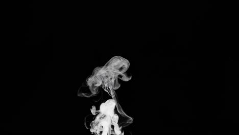 el humo medio está volando por el aire sobre un fondo negro, en cámara lenta.